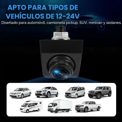 Miniatura 8 de Cámara de respaldo con vista frontal conmutable – 1080P metal AHD, visión trasera gran angular de 170°, visión nocturna súper clara, inversa Negro