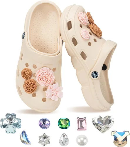 Miniatura 16 de PIMIO Zuecos de jardín para mujeres y hombres, zapatos de trabajo sin cordones con soporte de arco, zapatos de agua de secado rápido para mujeres