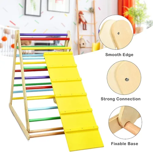 Miniatura 3 de Costzon Juguetes de escalada plegables para niños pequeños, 3 en 1 Montessori escalador triangular de madera para deslizarse y escalar, escaladores