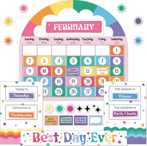 Miniatura 8 de Carson Dellosa We Belong - Juego de 137 piezas de calendario de pared, encabezados mensuales, días festivos, cumpleaños, cubiertas de números