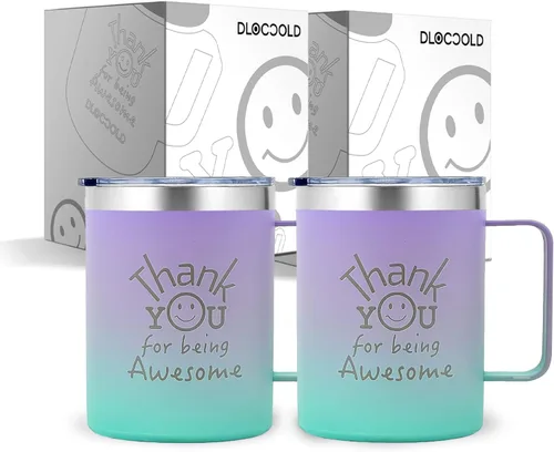 Miniatura 27 de DLOCCOLD Regalos de agradecimiento para mujeres, taza de café con texto en inglés "Thank You for Being Awome", agradecimiento a los empleados