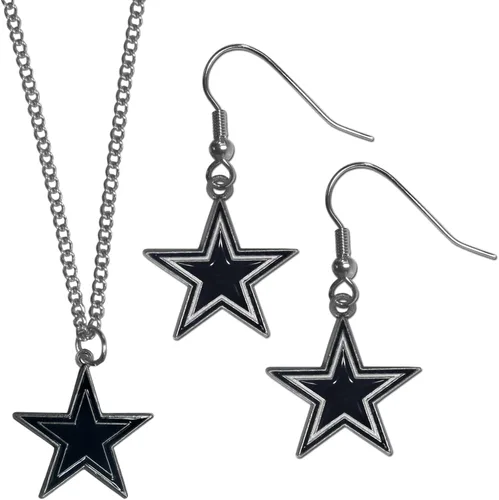 Siskiyou Sports NFL unisex-adult Dangle Earrings and Chain Necklace Set Azul