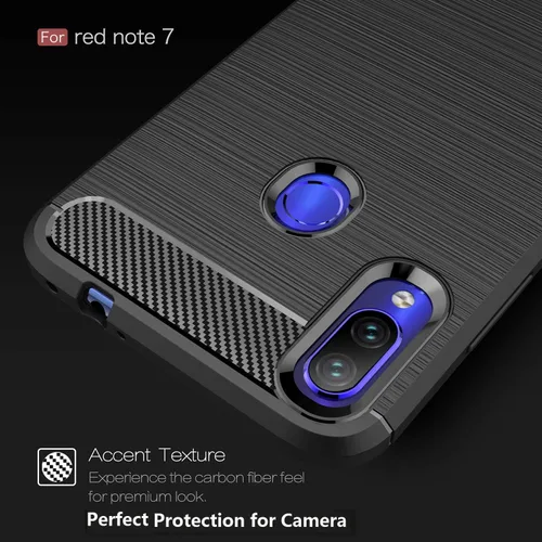 Miniatura 6 de Funda compatible con Xiaomi Redmi Note 7 Caso, Fibra de Carbono Absorción de Choque Slim Case para Xiaomi Redmi Note 7 (Rojo)