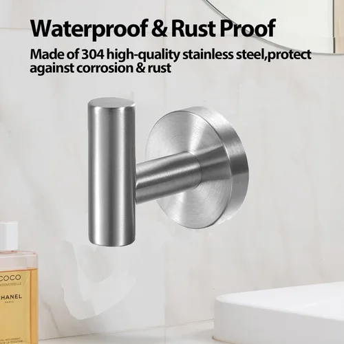 Miniatura 3 de Kruodop Ganchos para Toallas de Baño, 2 Paquetes Soporte de Pared para Toallas, Gancho de Pared Mate para Bata, Gancho para Toallas de Puerta