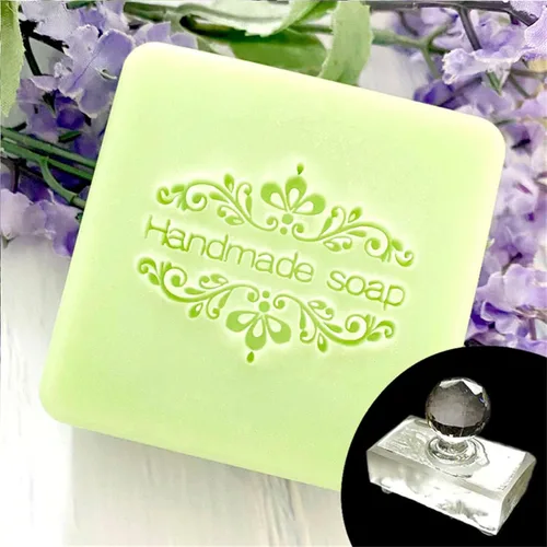 Sello acrílico transparente hecho a mano con palabras de jabón en relieve, personalidad, manualidades, capítulos acrílicos (10, asa)