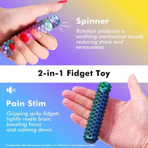 Miniatura 3 de Juguetes Fidget para Adultos Estimulación del Dolor: Agarre Giratorio con Púas para Estimulación del Dolor - Juguetes Antiestrés para TDAH Autismo
