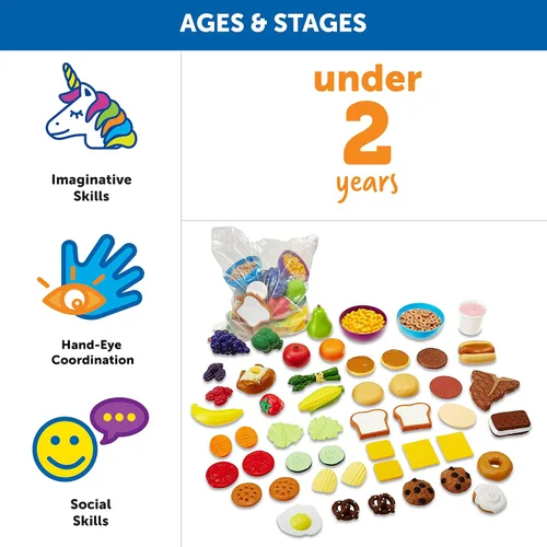 Miniatura 5 de Juego completo de alimentos de juguete para ampliar vocabulario Learning Resources New Sprouts., Variados