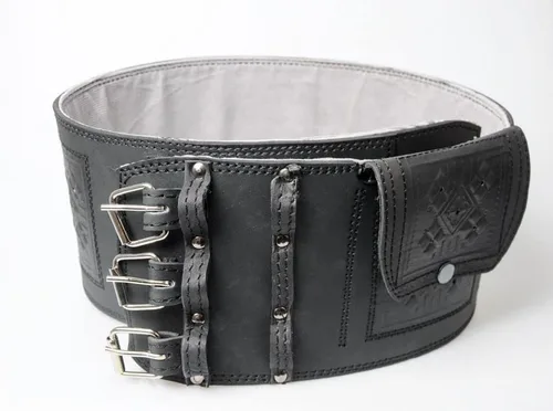 Miniatura 6 de Cinturón de cuero negro hecho a mano para hombre, cintura ancha vikingo o corsé Se adapta a cinturas de 27 a 60 pulgadas