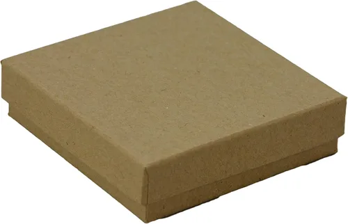 Miniatura 2 de Kraft reciclado rellena de algodón caja de joyería # 33(caja de 100) 3.5" x 3.5" x 1