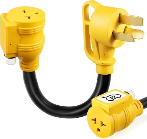 Miniatura 10 de NEMA N10-30P 30Amp a adaptador de cargador EV de enchufe para secadora a 6-20R, enchufe de secadora de 3 clavijas de 30A 250V a 20A 250V 6-20R