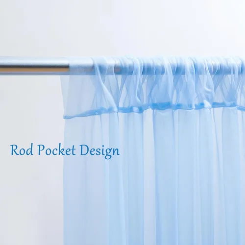 Miniatura 5 de Cortinas de fondo de tul azul de 10x10 para fiestas, cortina de fondo transparente para fotos de boda, cortinas para baby shower, fotografía, fiesta