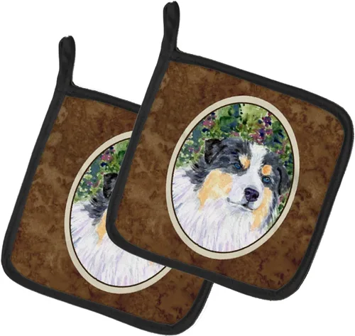 Miniatura 289 de Caroline's Treasures SS8617PTHD - Juego de soportes para ollas de cocina resistentes al calor, almohadillas calientes para horno para cocinar, Husky