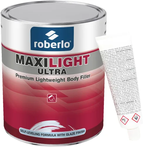 Roberlo Maxilight Ultra Kit de relleno de cuerpo, reparación avanzada de arañazos, abolladuras y óxido, masilla ligera para automóvil, acero,