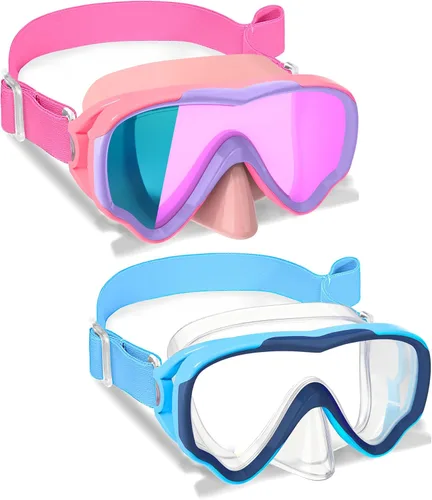 Miniatura 8 de Gafas de natación para niños con correa de tela para niños de 3 a 15 años, gafas de natación a prueba de fugas con cubierta nasal, vista clara