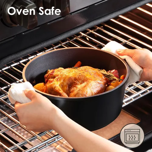 Miniatura 5 de SENSARTE - Juego de ollas y sartenes antiadherentes, juego de utensilios de cocina, apto para lavavajillas y horno, compatible con inducción, sin