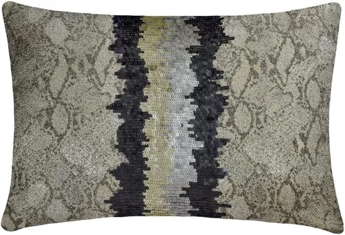 Miniatura 29 de The HomeCentric Funda de almohada lumbar decorativa gris de 12 x 20 pulgadas, encaje de yute y lino, yute, almohada oblonga de lentejuelas hechas a
