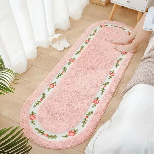 Miniatura 16 de Abreeze Alfombra rosa para sala de estar y dormitorio, antideslizante, ultrasuave, lavable y absorbente, 17.71x49.21 pulgadas, color azul