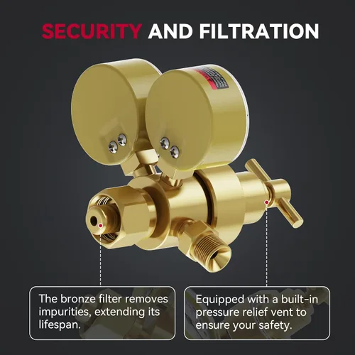 Miniatura 7 de ARCCAPTAIN Medidores de regulador de oxígeno Soldadura de gas, 0-4000PSI y 0-100PSI Medidores de gas de soldadura con conexión de entrada CGA 540