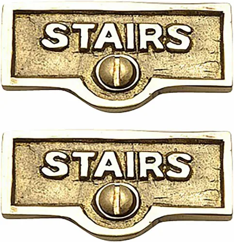Miniatura 27 de Placa de interruptor de suministro para renovadores, placa de pared con acabado de latón "UPSTAIRS" Latón antiguo