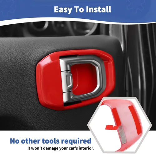 Miniatura 5 de RT-TCZ para Wrangler JL Tapa de Manija Interior de Puerta Cubierta de Cuenco para Jeep Wrangler JL JLU Gladiator JT 2018 en Adelante Accesorios