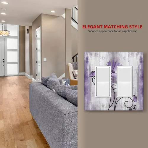 Miniatura 195 de Placa Decorativa de Pared de Granja Rústica con Cuerno de Madera para Puerta de Granero 1 Banda Duplex Cubiertas de Toma Eléctrica Soltera