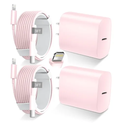 Miniatura 19 de DiHines Cargador rápido para teléfono 14 13 12 11, cable de carga Lightning de 3 pies con bloque de carga USB C de 20 W para teléfono 14/14 Pro