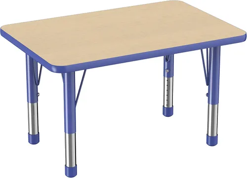 Miniatura 76 de FDP - Mesa rectangular para actividades escolares y aulas (24 x 36 pulgadas), patas gruesas para niños pequeños, altura ajustable de 15 a 24