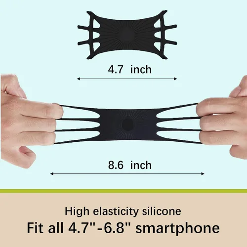 Miniatura 2 de Soporte de teléfono para bicicleta, manillar de motocicleta, soporte de silicona de rotación de 360°, abrazadera de teléfono celular, clip de Negro1
