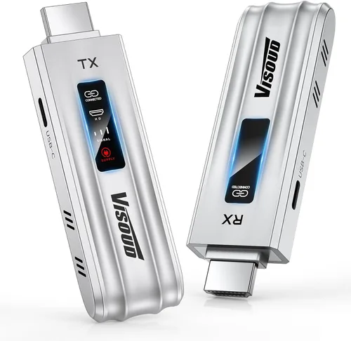 Transmisor y receptor HDMI inalámbrico, 328FT/100M actualizado 2026, decodificación HDMI 4K inalámbrica de 1080P a 60Hz, salida cero latencia, Plug