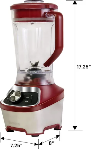 Miniatura 6 de Kenmore - Batidora eléctrica para batidos, trituradora de hielo y función de pulso, jarra de plástico Tritan resistente con 6 velocidades, Rojo