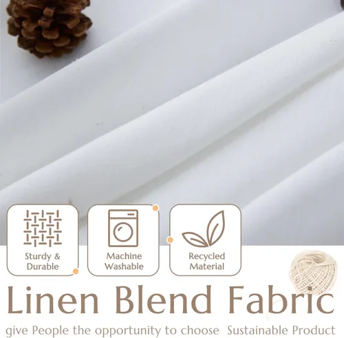 Miniatura 4 de jinchan - Cortinas de lino a rayas para cocina de 20 pulgadas de largo, cortinas de varios niveles, estilo granja moderna de café, tratamientos