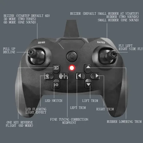 Miniatura 7 de Avión de control remoto de avión RC - RTF 4CH motor de cola sin escobillas 3D/6D función de acrobacias SU35 Jet avión con acelerador de mano