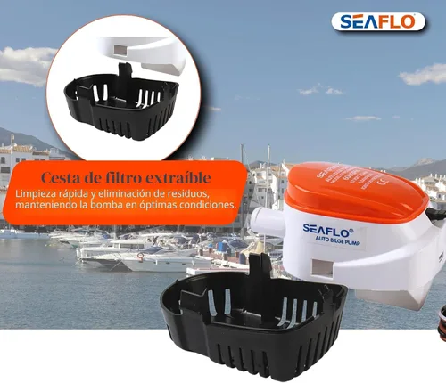 Miniatura 9 de SEAFLO Bomba de sentina automática serie 06 – 12 V CC, 750 GPH, interruptor de flotador integrado, totalmente sumergible, construcción duradera