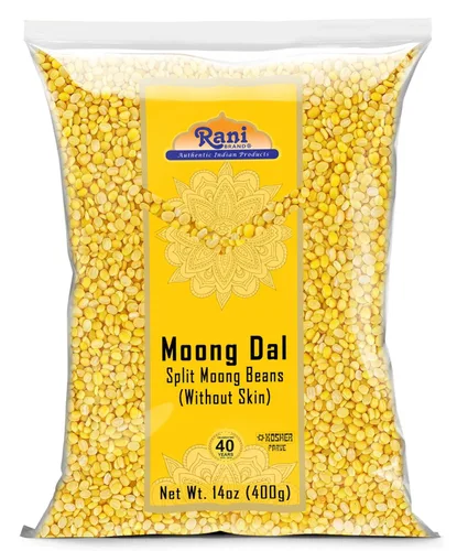Rani Moong Dal (frijoles mung partidos sin piel) Lentejas indias 14 oz (400 g) ~ Todo natural | Apto para celíacos | Sin OGM | Kosher | Vegano |