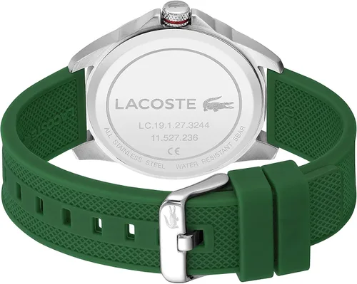 Miniatura 3 de Lacoste Reloj de cuarzo de acero inoxidable para hombre con correa de silicona, verde, 20 (modelo 2011157), Verde, Hombres