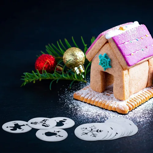 Miniatura 2 de Nuenen Juego de 12 piezas de prensa de galletas de Navidad, discos de prensa de galletas, plantillas de acero inoxidable, molde metálico