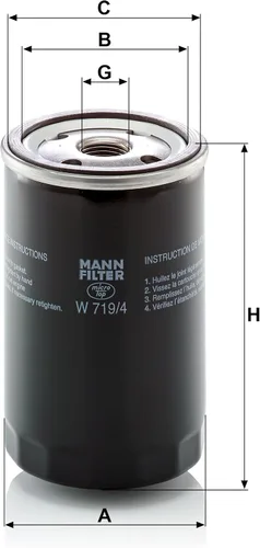 Miniatura 3 de Mann Filter Filtro de aceite giratorio W719/4
