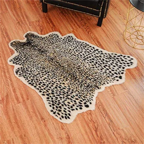 Miniatura 3 de Alfombra con estampado de leopardo, piel de vaca sintética, alfombra artificial, piel de vaca de imitación, leopardo, tigre, cebra, tapete de piel