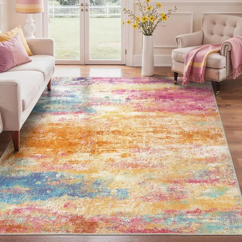 Miniatura 26 de GENIMO Alfombra antideslizante de 2 x 6 pies, lavable para pasillos de cocina, alfombras de cocina modernas abstractas, alfombra ligera de pelo bajo