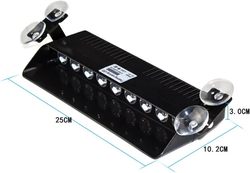 Miniatura 2 de 9 Luz LED Wecade® estroboscópica de 9 W de advertencia para camioneta, se coloca en el limpiaparabrisas. Luz con 16 patrones superbrillantes