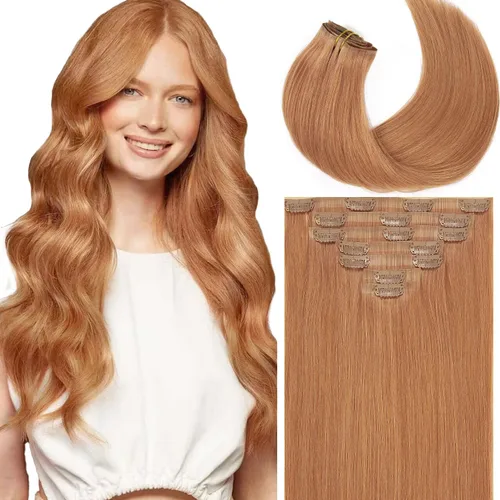 Miniatura 21 de Loxxy Extensiones de cabello humano con clip, sin costuras, 22 pulgadas, color marrón oscuro a castaño oscuro y marrón oscuro, 7 piezas