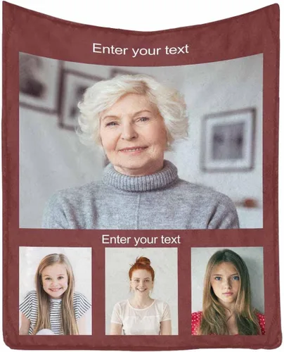 Miniatura 17 de InterestPrint Regalos personalizados para mamá, manta personalizada con fotos y fotos familiares, regalos de cumpleaños para el día de la madre