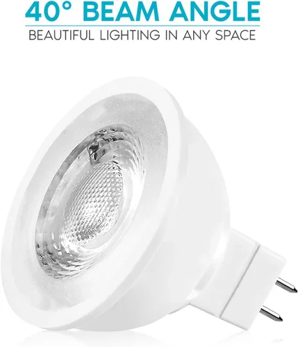 Miniatura 2 de LUXRITE Bombilla LED MR16 equivalente a 50 W, 12 V, 5000 K blanco brillante regulable, 500 lúmenes, bombilla LED GU5.3 de 6.5 W, clasificación