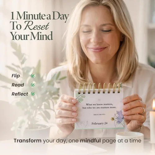 Miniatura 2 de MESMOS Mindfulness - Calendario perpetuo con 366 afirmaciones diarias, regalos de cuidado personal para mujeres, apreciación del profesor