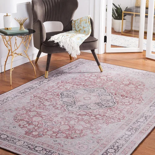 Miniatura 8 de SAFAVIEH Alfombra lavable Tucson Collection - 6 x 9 pies, resistente al óxido y salvia, antideslizante, ideal para zonas de alto tráfico en sala