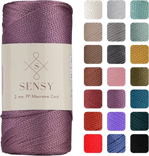 Miniatura 176 de Sensy Premium Cuerda de Poliéster de 2mm 251 Yardas Cuerda de Polipropileno 100% Cordón de Macramé 2mm Cordón para Bolsa de Ganchillo Cuerda