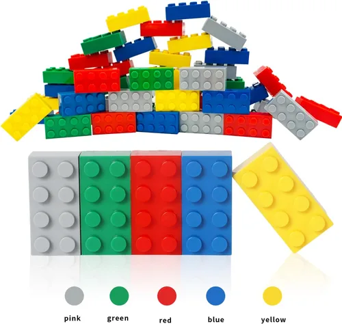 Miniatura 2 de Bloque de construcción multicolor, 121 piezas de 2 x 4, compatible con bloques de construcción clásicos, juguetes creativos de bloques