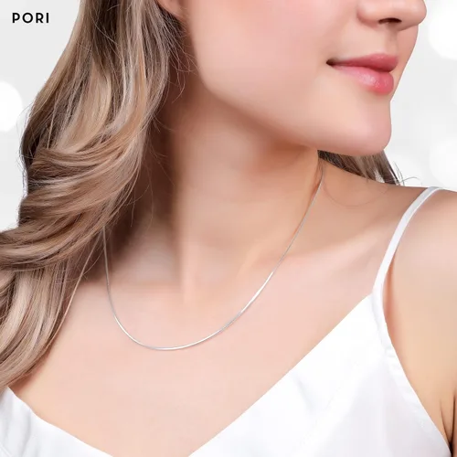 Miniatura 6 de PORI JEWELERS Cadena de serpiente italiana mágica de plata de ley 925 de 0.039 pulgadas, 8 caras, para mujer, fabricada en Italia