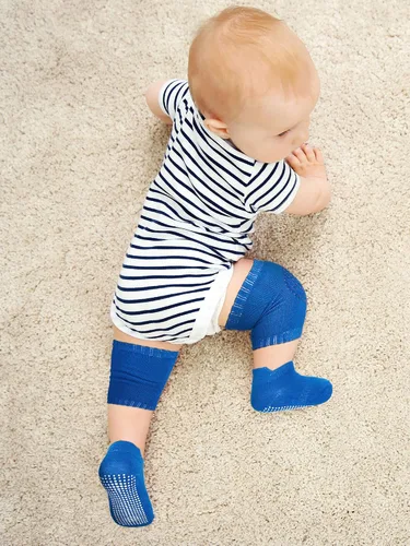 Miniatura 4 de 10 Pairs Baby Crawling Anti Slip Knee Pads and Anti Slip Baby Socks Set Unisex Toddler Knee Protectors Non Slip Ankle Socks