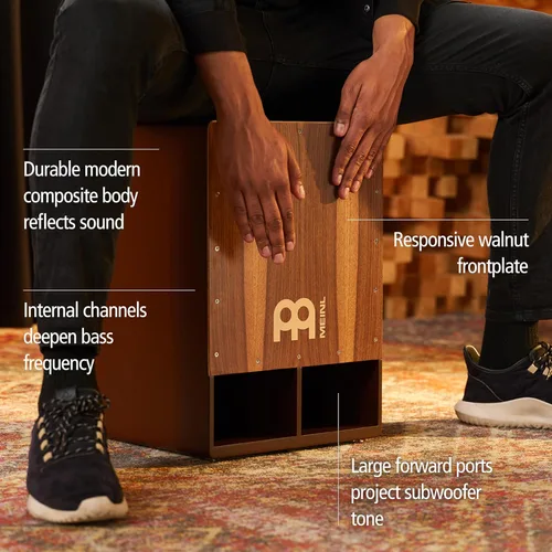 Miniatura 3 de Meinl Cajón Subwoofer de Graves Jumbo con Bordones Internos - NO FABRICADO EN CHINA - Superficie de Toque de Nogal, GARANTÍA DE 2 AÑOS (SUBCAJ5WN)